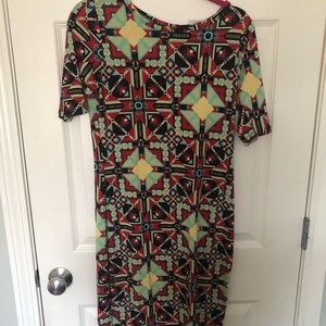 Lularoe Julia Dress in Aztec Pattern